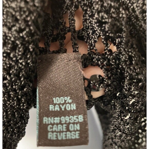 Camille La Vie Open Knit Sequined Black Sweater Size Medium - Picture 3 of 8